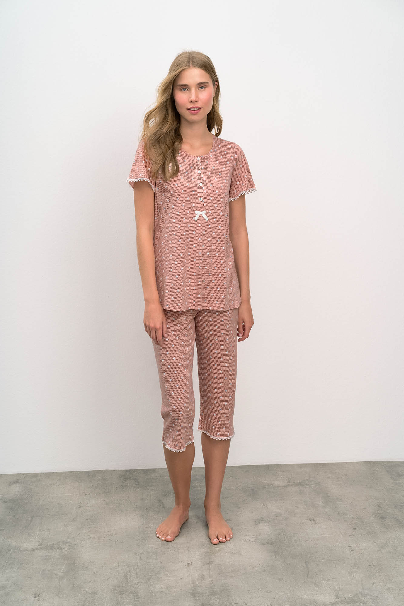 Vamp - Dvoudílné dámské pyžamo 16016 - Vamp salmon XL