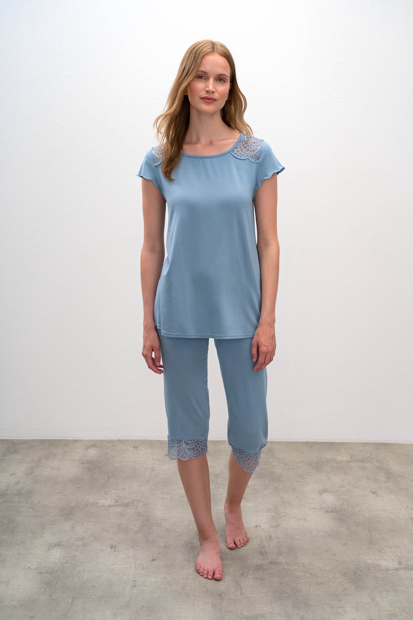 Vamp - Dámské doudílné pyžamo 16152 - Vamp blue serene XL