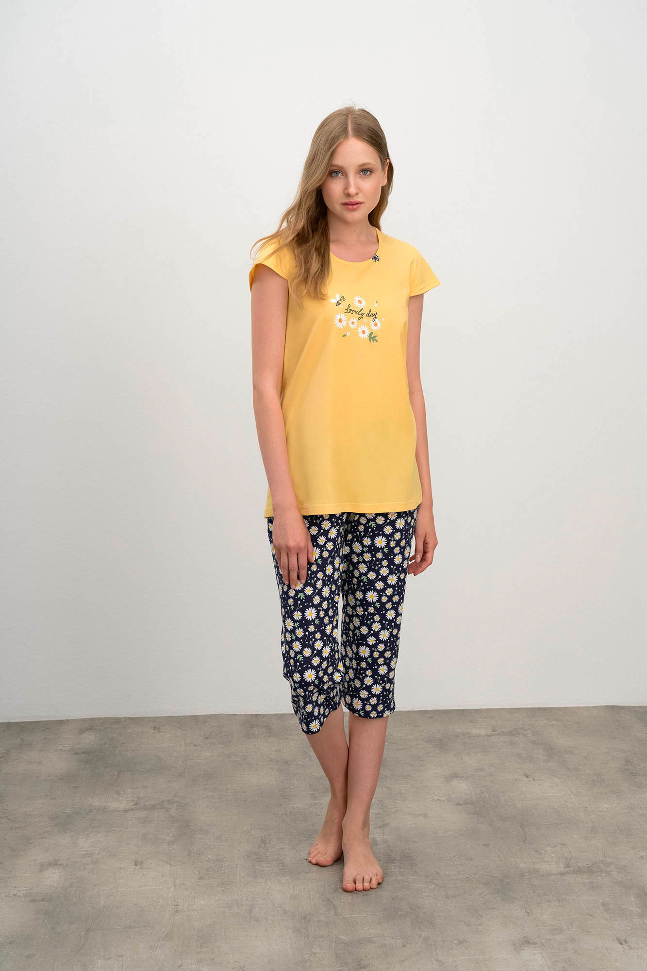Vamp - Dvoudílné dámské pyžamo 16200 - Vamp yellow flax L