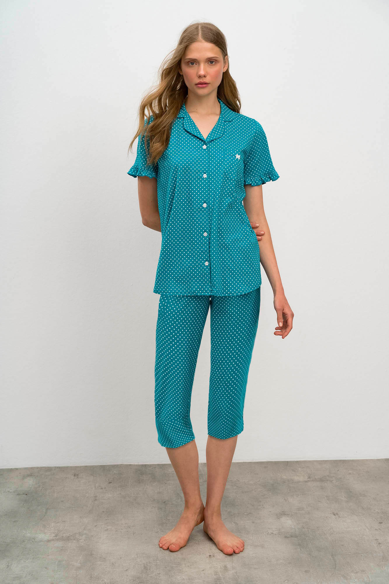 Vamp - Dvoudílné dámské pyžamo 16279 - Vamp blue lagoon XL