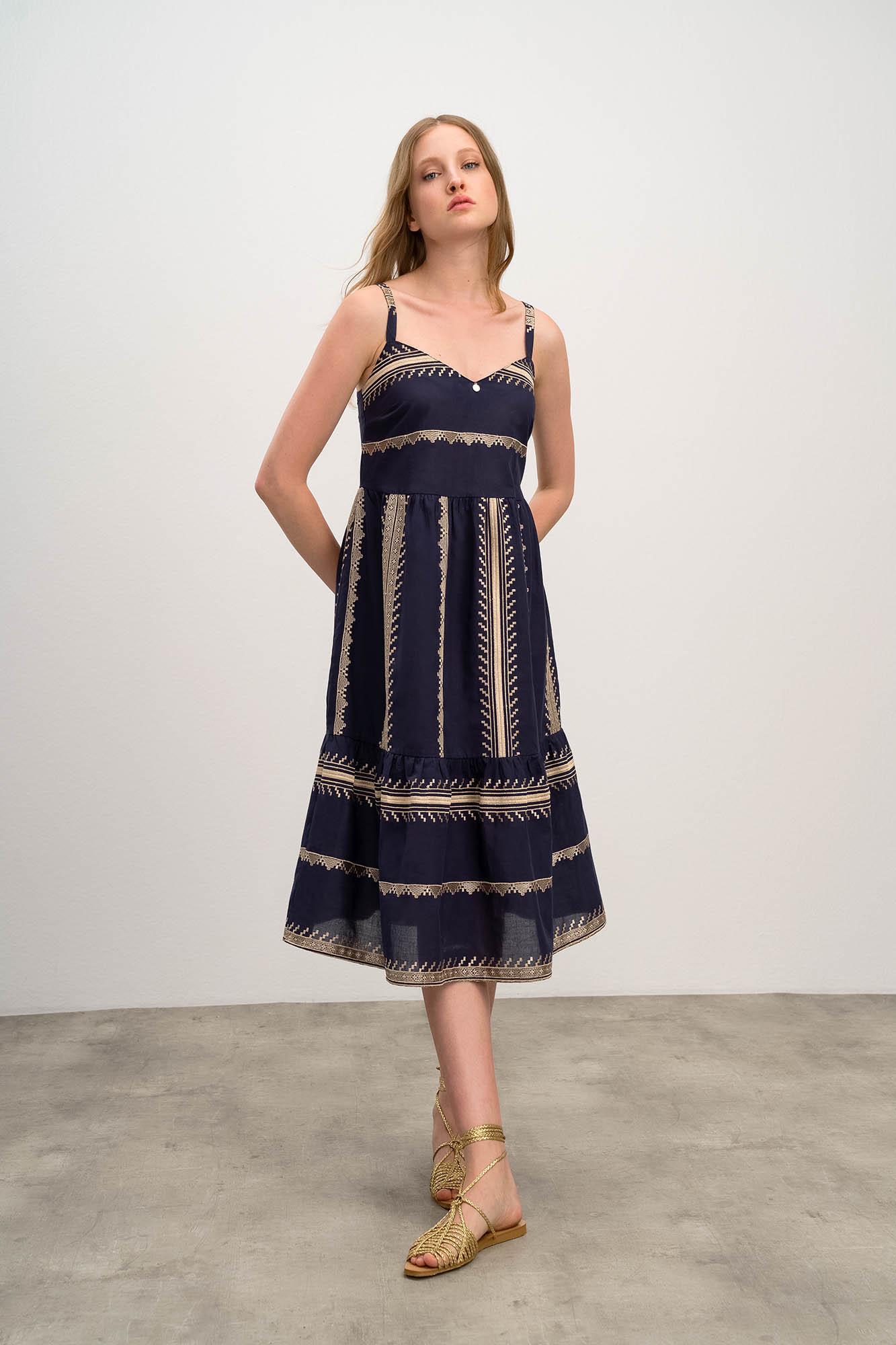 Vamp - Elegantní dámké šaty 16501 - Vamp blue marine M