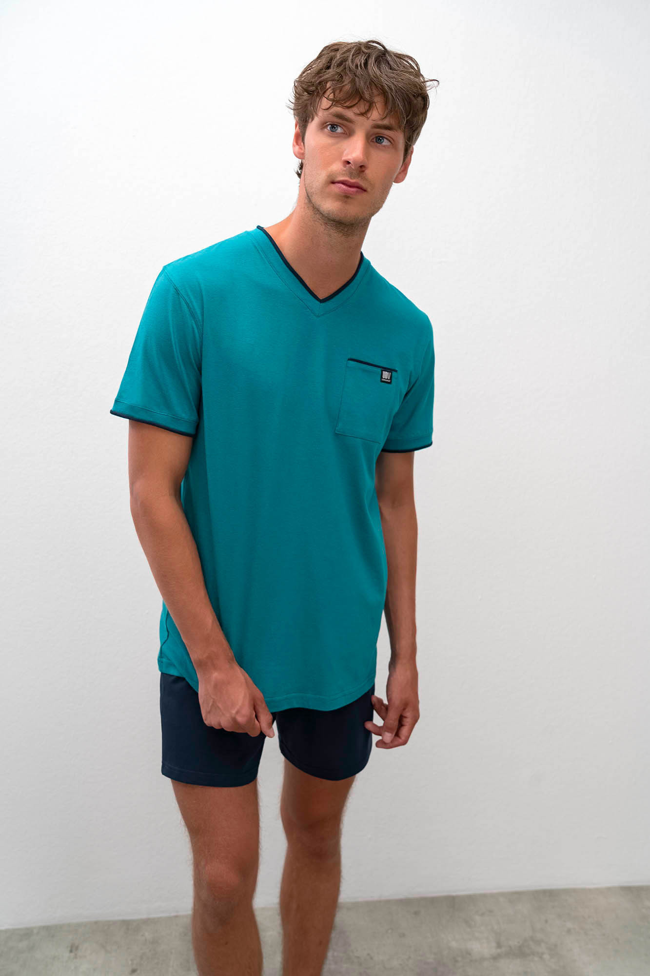 Vamp - Pohodlné dvoudílné pánské pyžamo 16655 - Vamp blue harbor M