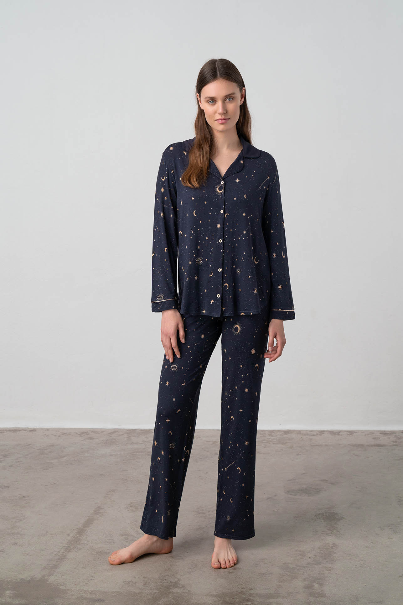 Vamp - Dvoudílné dámské pyžamo – Celeste 17063 - Vamp blue S