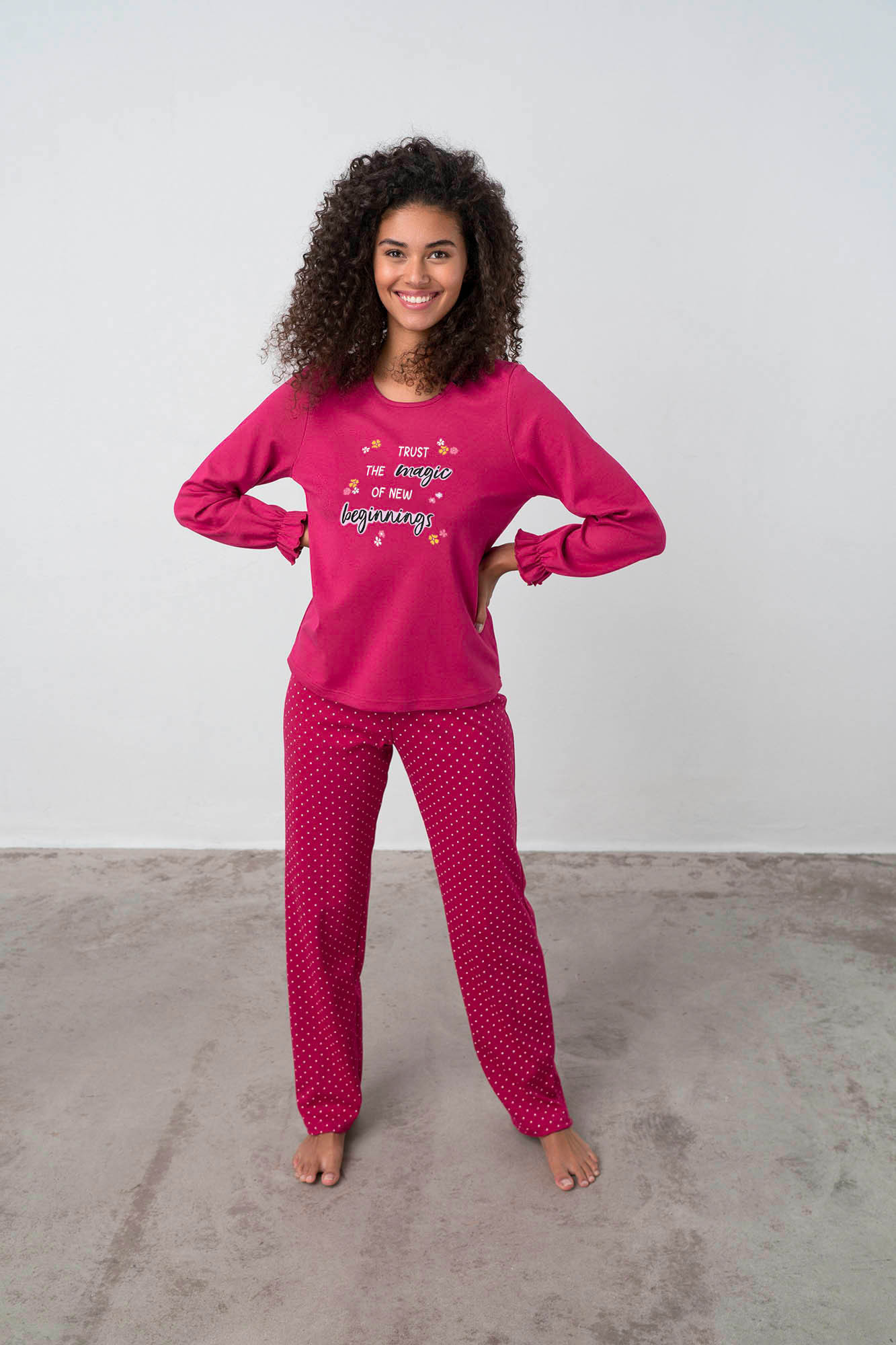 Vamp - Dvoudílné dámské pyžamo - Macy 17448 - Vamp red cerise XL