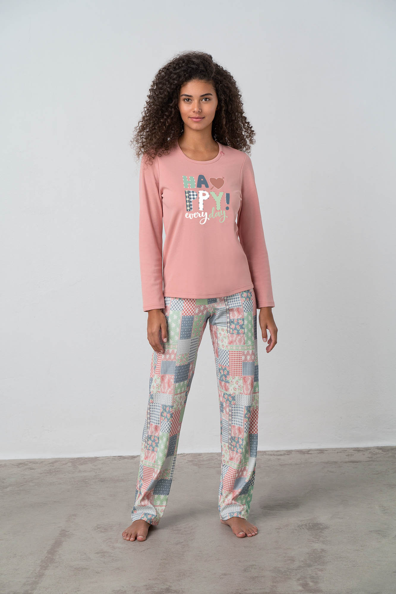 Vamp - Dvoudílné dámské pyžamo - Gil 17520 - Vamp pink tan XL