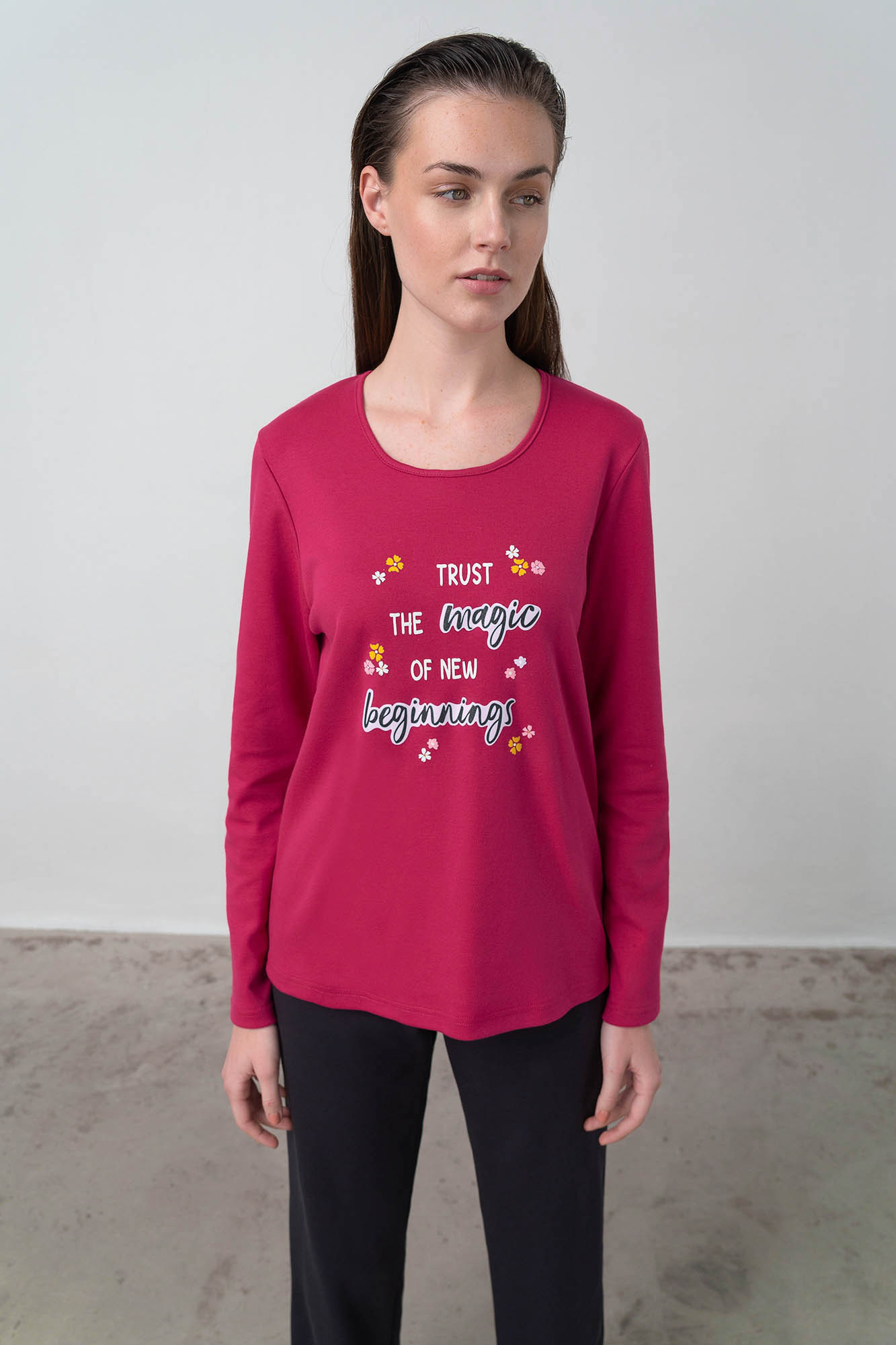 Vamp - Pohodlné dámské pyžamo 17592 - Vamp red cerise S