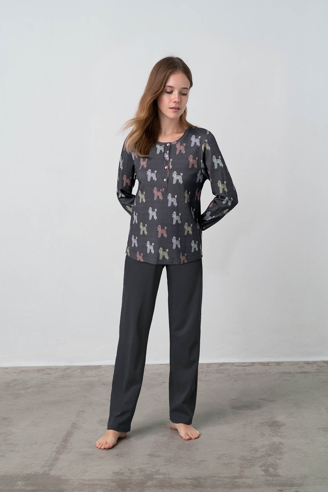Vamp - Dvoudílné dámské pyžamo 17931 - Vamp dark gray M