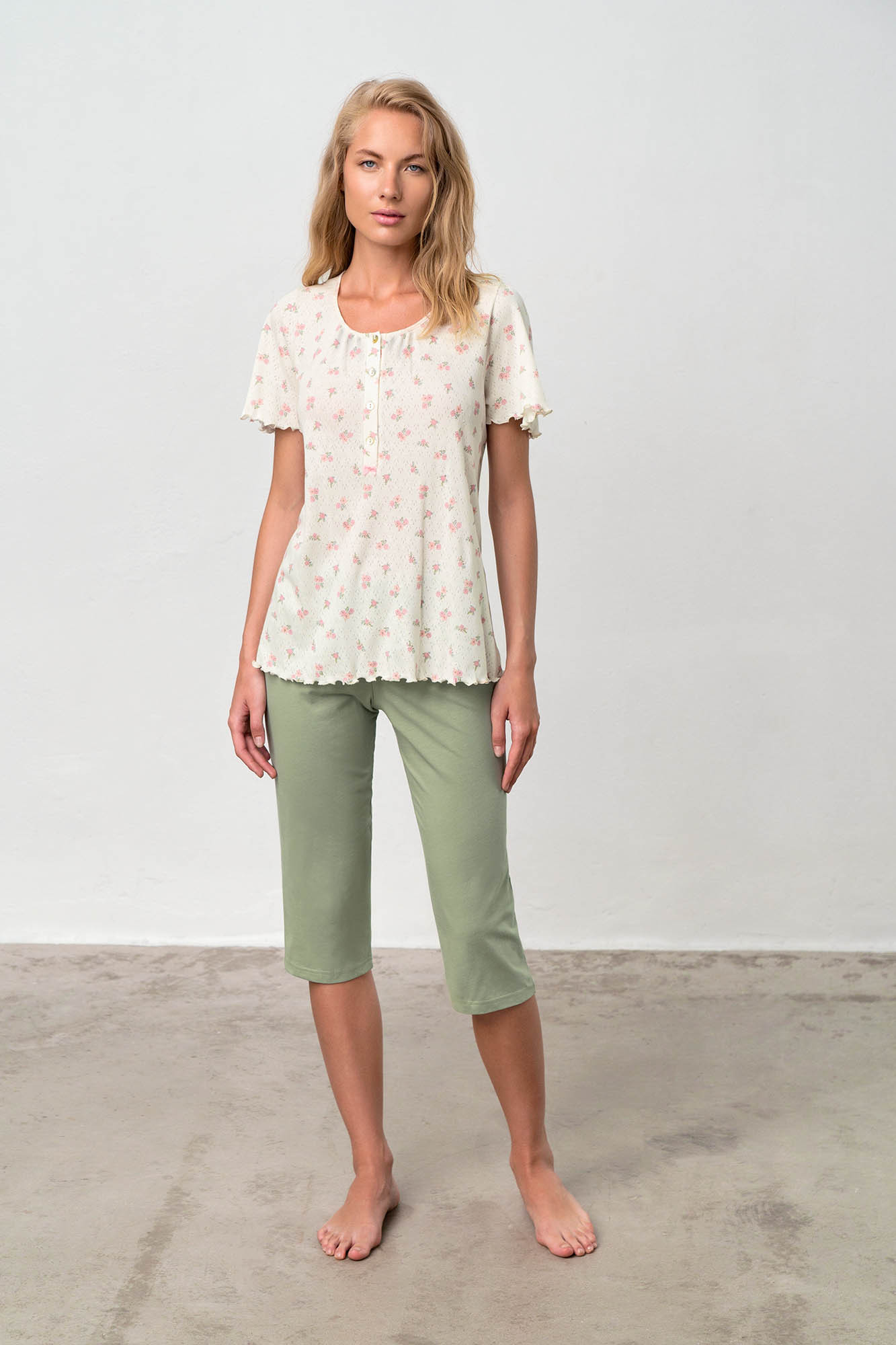 Vamp - Dvoudílné dámské pyžamo – Florette 18075 - Vamp green tea XL