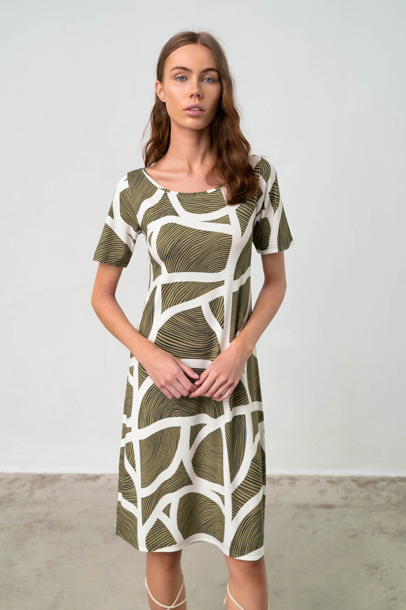 Vamp - Elegantní letní šaty – Linnea 18383 - Vamp green oil XXL