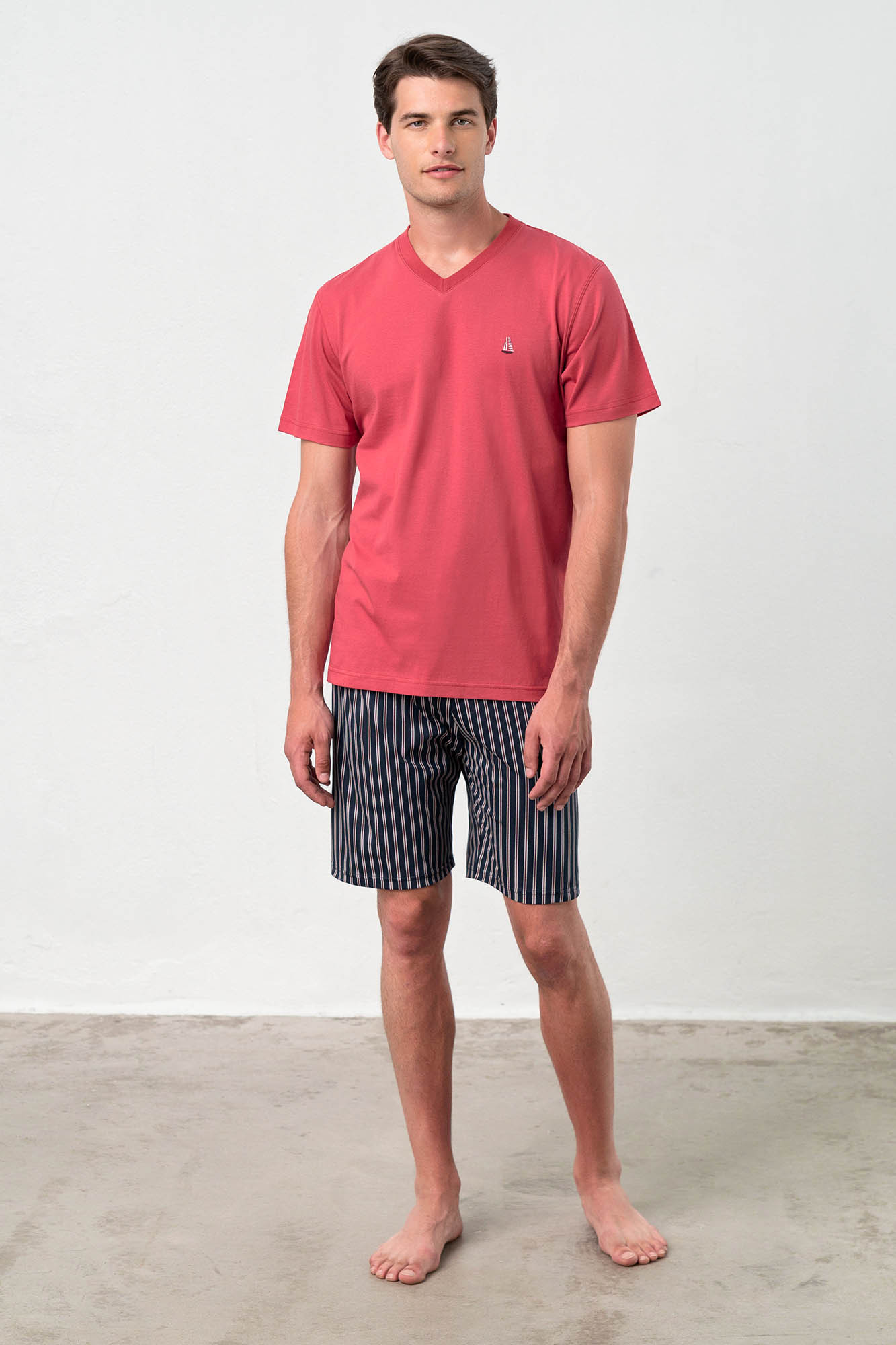 Vamp - Dvoudílné pánské pyžamo 18620 - Vamp red pepper XL