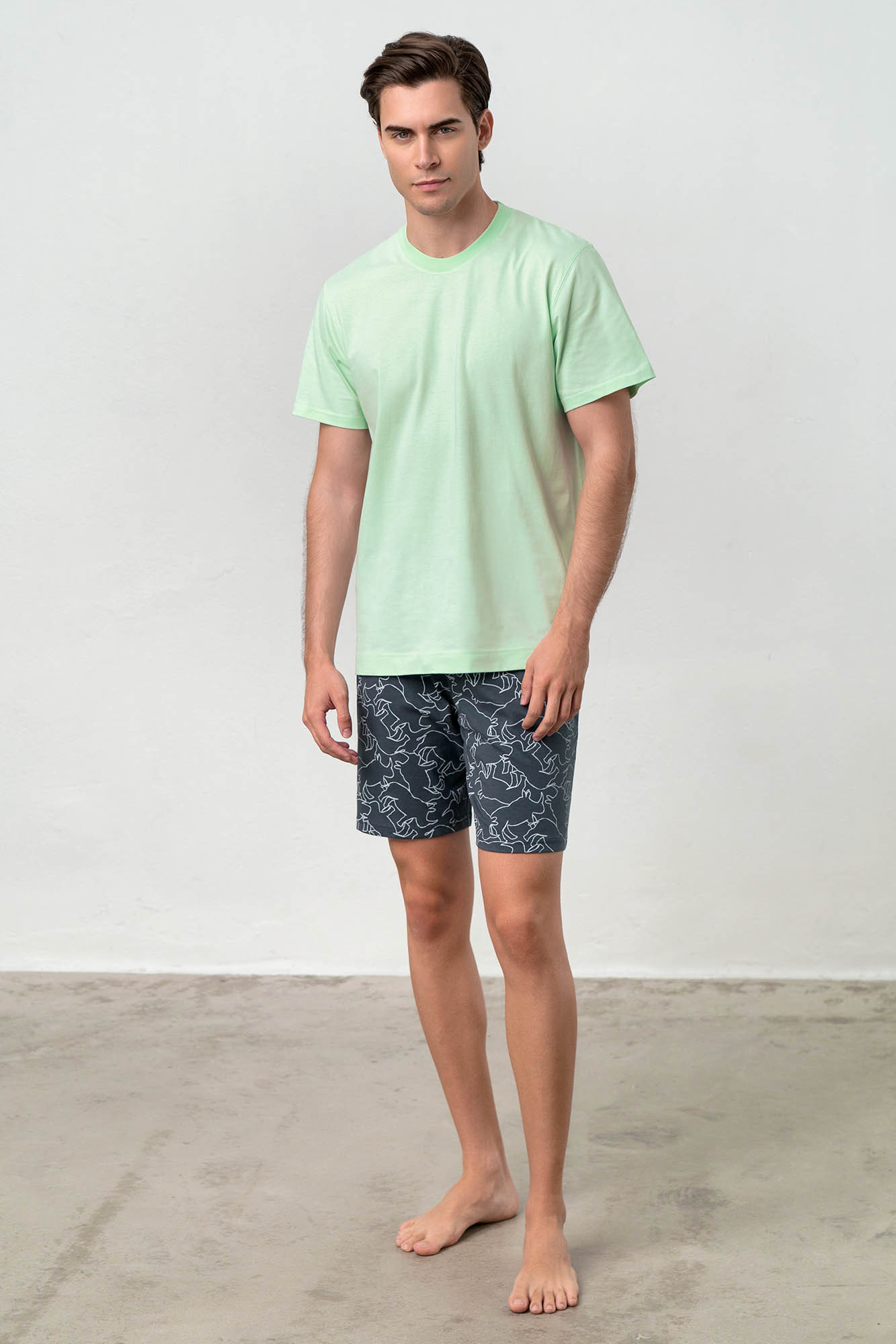 Vamp - Dvoudílné pánské pyžamo 18680 - Vamp vert jade M