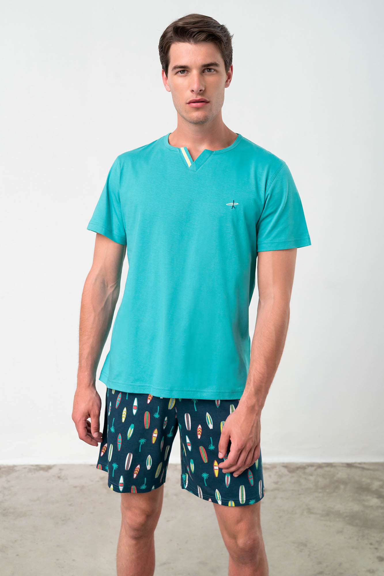 Vamp - Dvoudílné pánské pyžamo 18701 - Vamp sea baltic XL