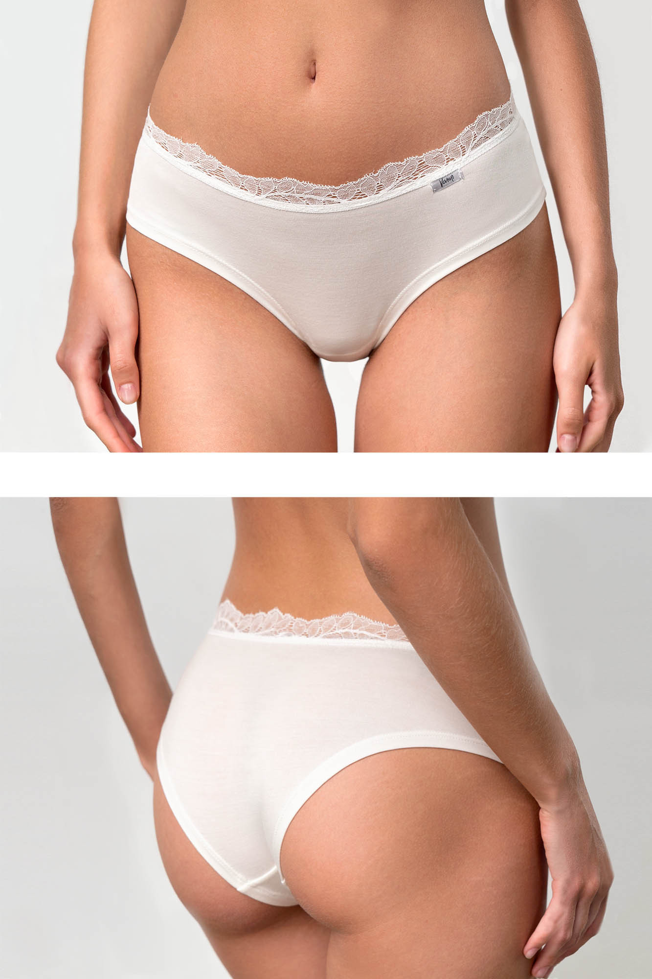 Vamp - Dámské kalhotky s krajkou – Leticia 18836 - Vamp cream L