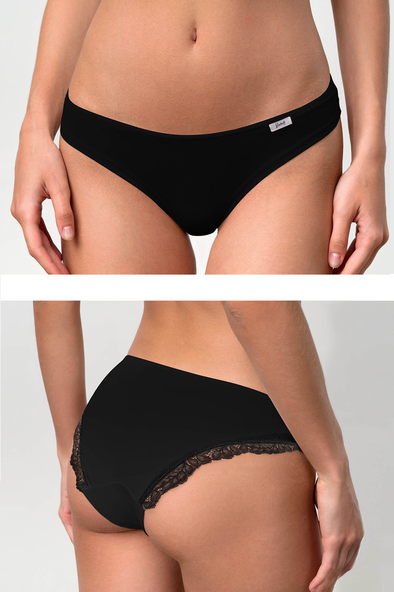 Vamp - Dámské kalhotky s krajkou – Leticia 18842 - Vamp black XL