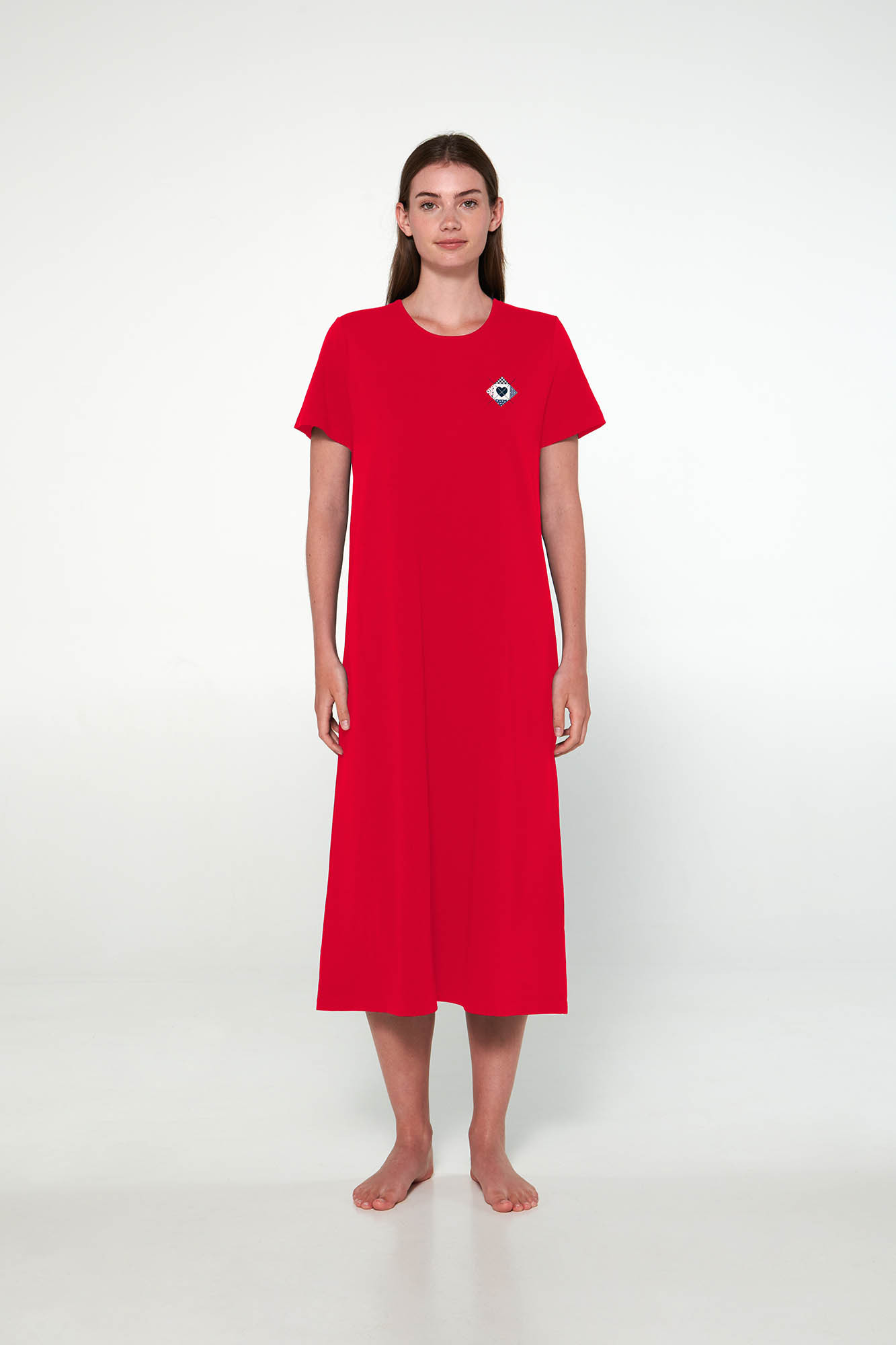 Vamp - Noční košile s krátkým rukávem 19504 - Vamp red berry S