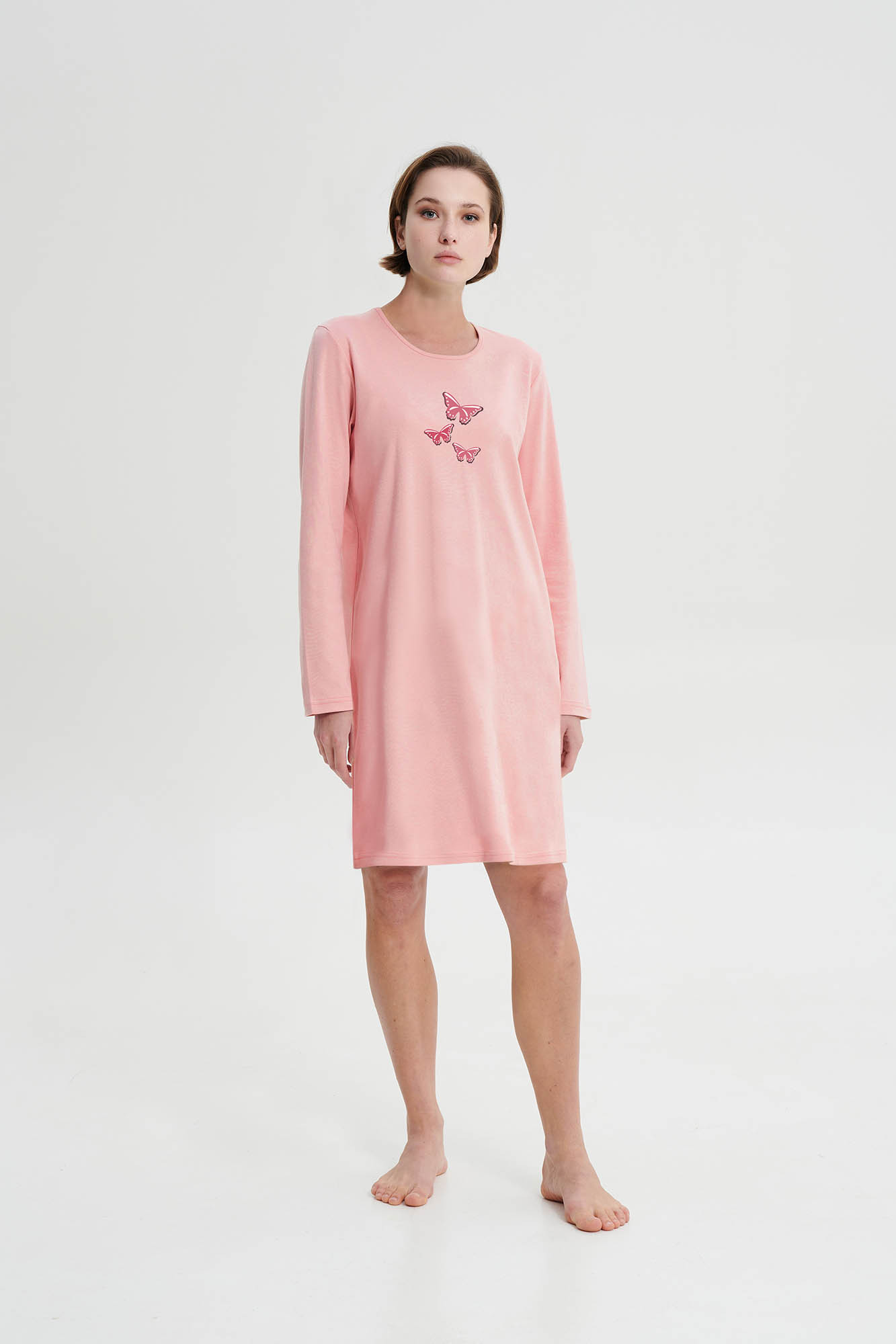 Vamp - Noční košile s dlouhým rukávem 19513 - Vamp pink blush S