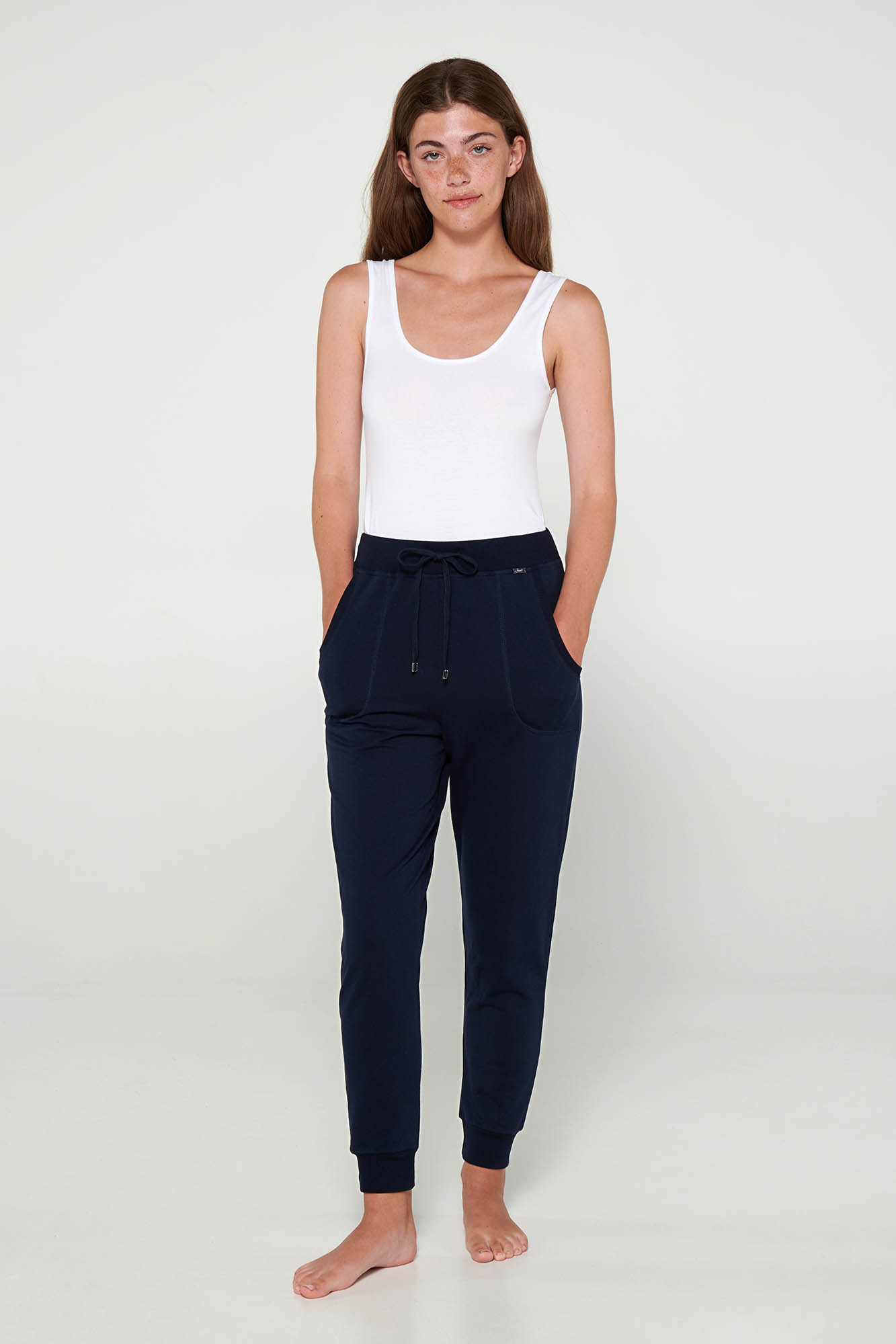 Vamp - Jednobarevné dlouhé kalhoty 20216 - Vamp blue L