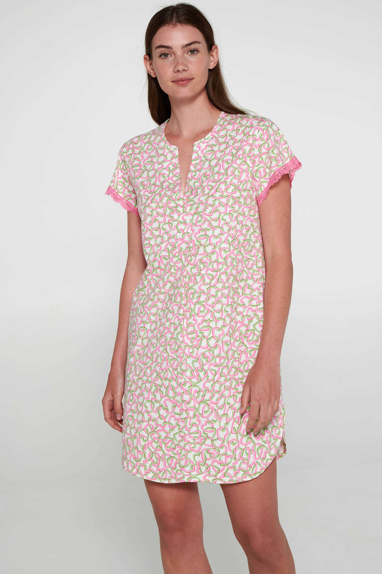 Vamp - Noční košile s krátkými rukávy 20252 - Vamp fuchsia pink 3XL