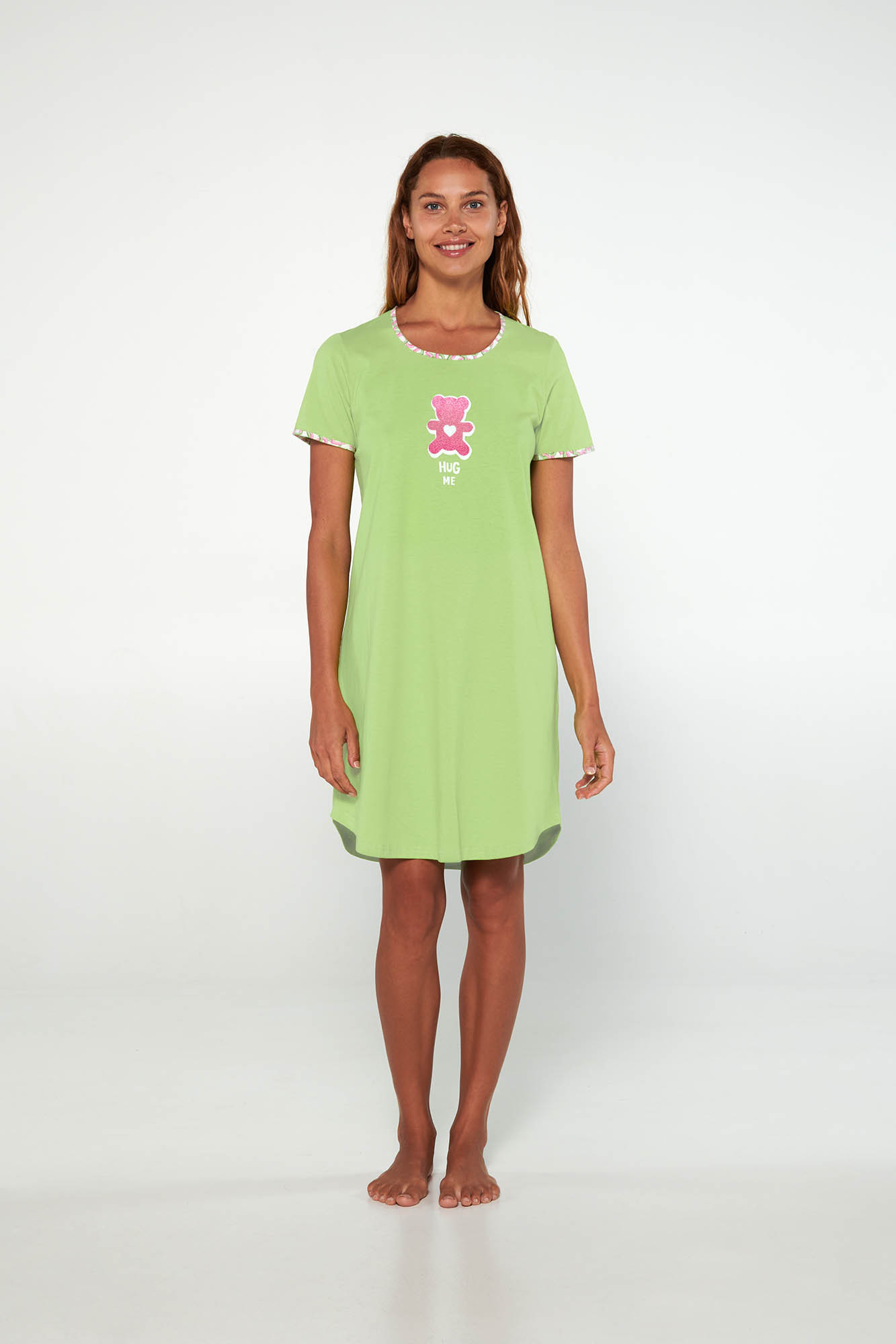 Vamp - Noční košile s krátkými rukávy 20254 - Vamp pistachio L
