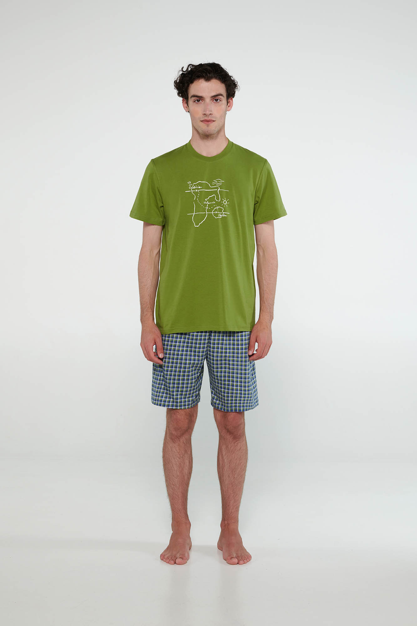 Vamp - Pyžamo s krátkými rukávy 20692 - Vamp green grass XL