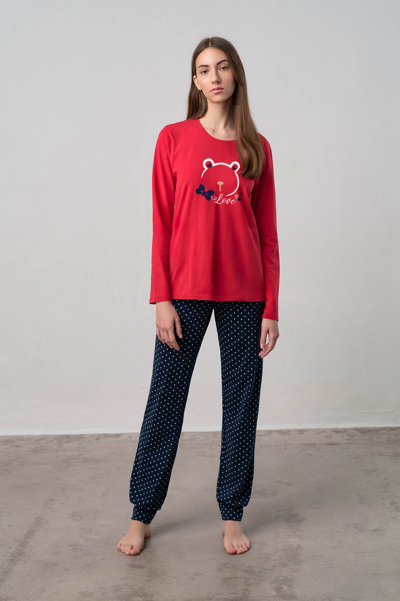 Vamp - Pohodlné dámské pyžamo 70025 - Vamp red L