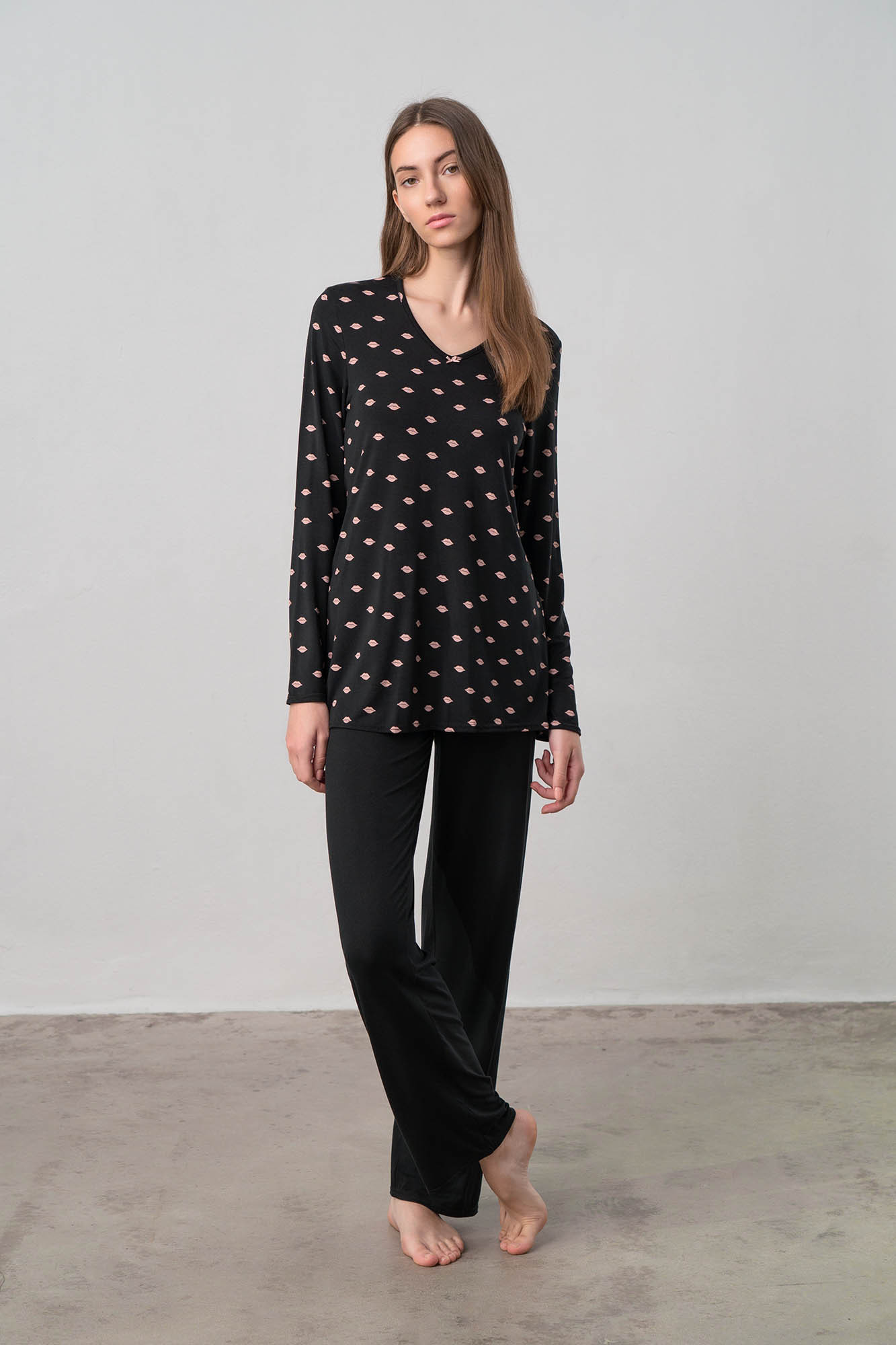 Vamp - Dvoudílné dámské pyžamo 70048 - Vamp black XL
