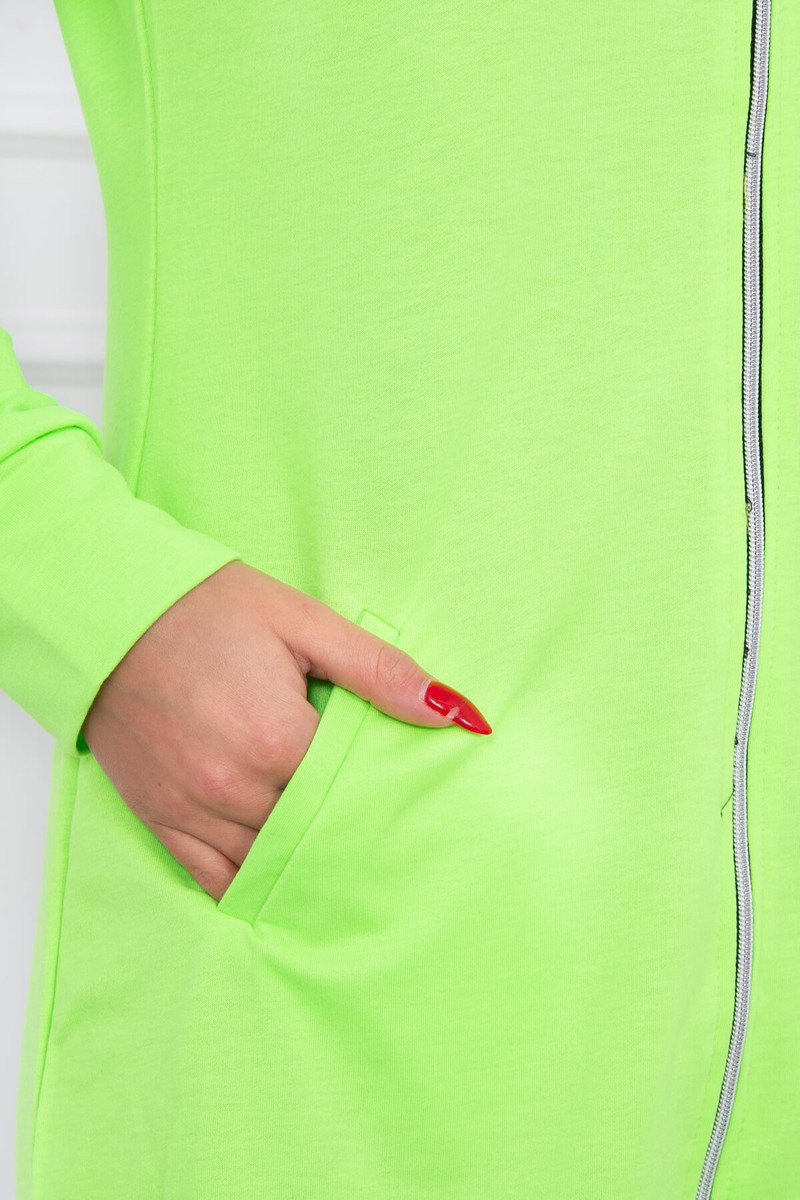 Šaty s kapucí, mikina zelená neonová UNI