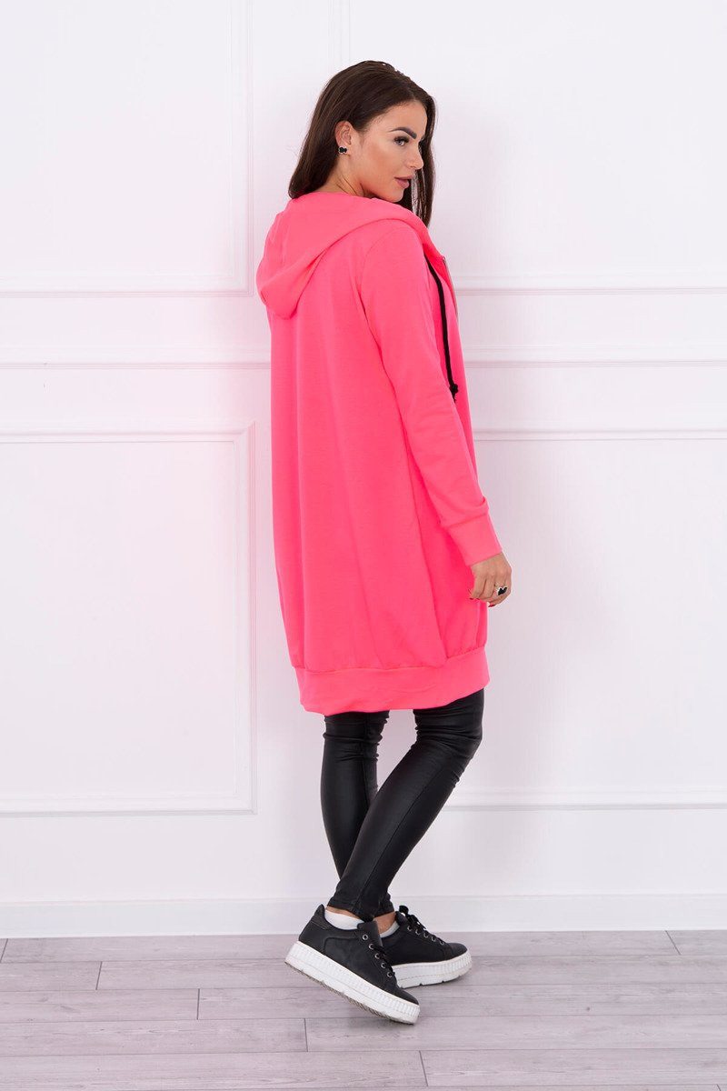 Šaty s kapucí mikina růžová neonová UNI
