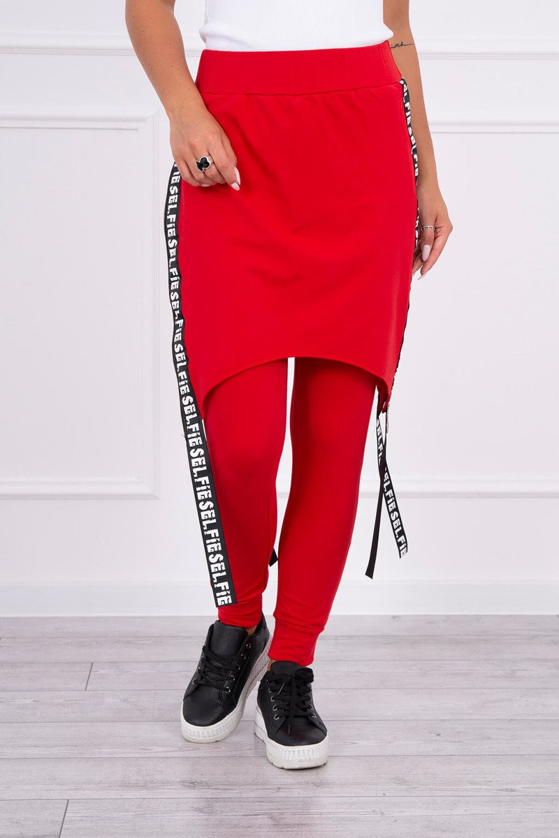 Kalhoty/oblek s nápisem selfie red UNI