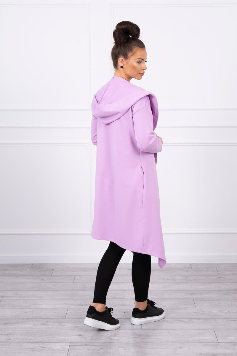 Dlouhý kabát s kapucí fialový UNI