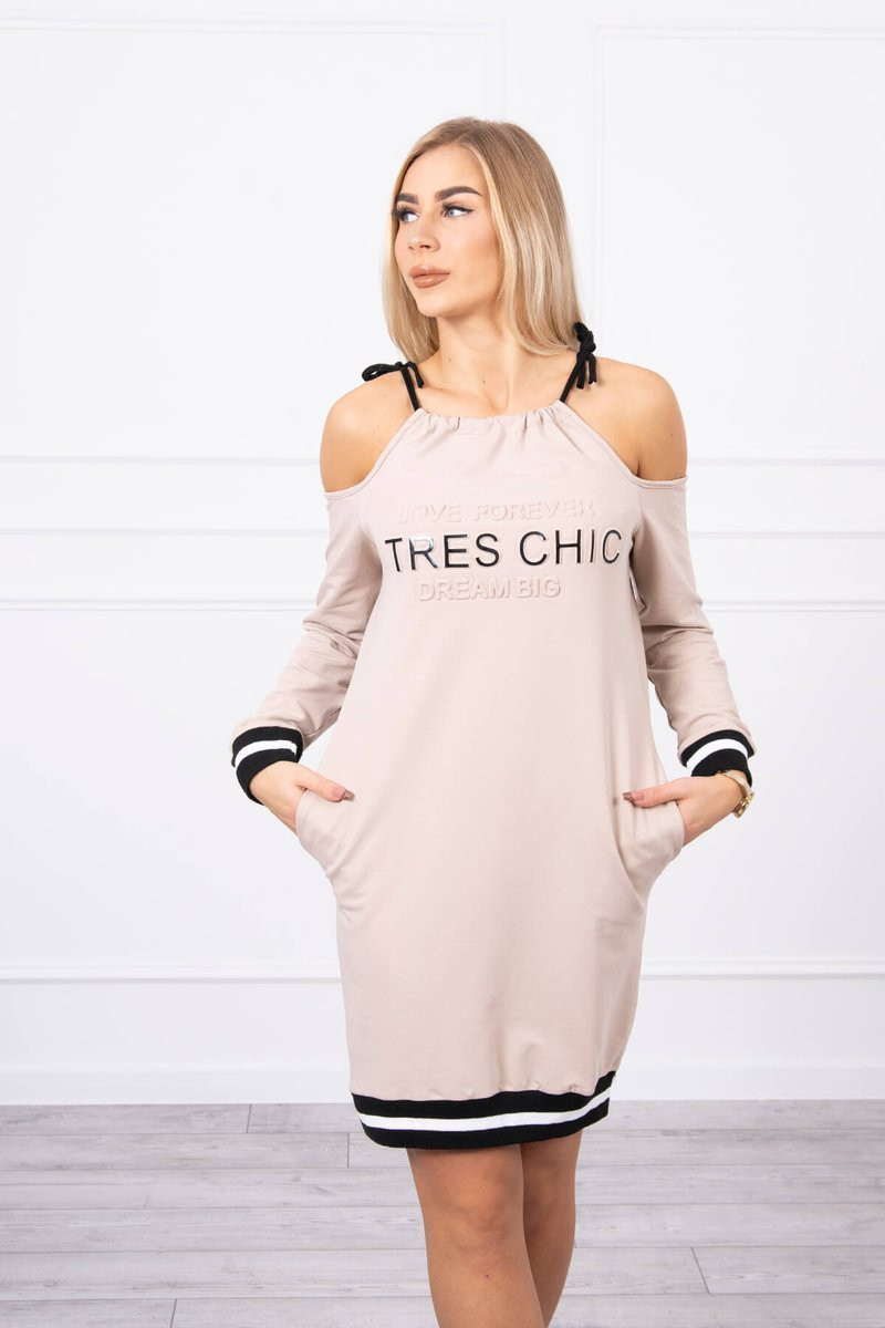 Béžové šaty Tres Chic UNI