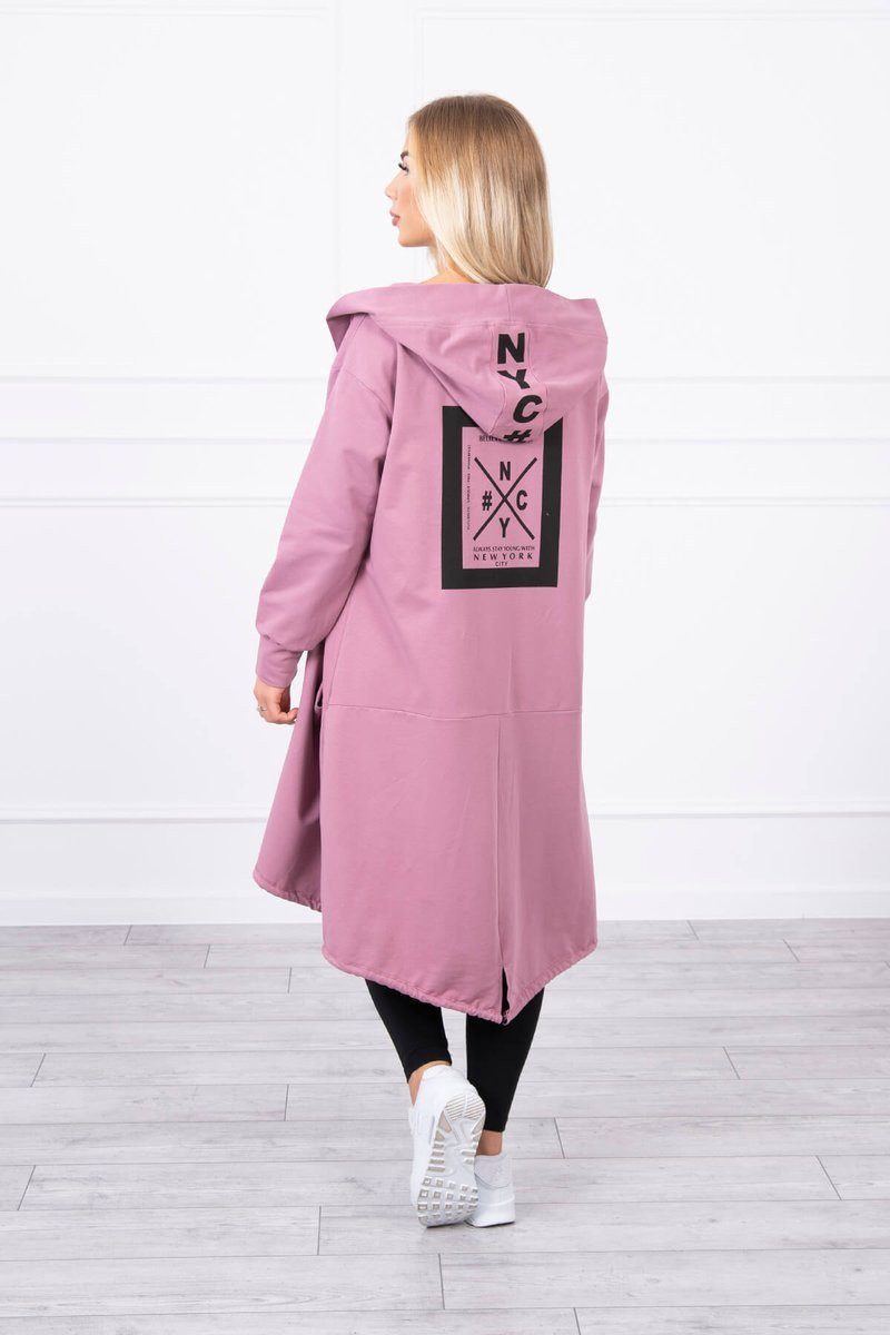 Tmavě růžová bunda oversize s kapucí UNI