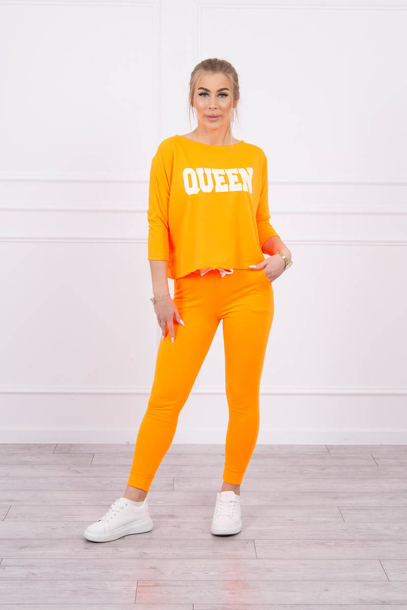 Sada s oranžovým neonovým potiskem Queen UNI