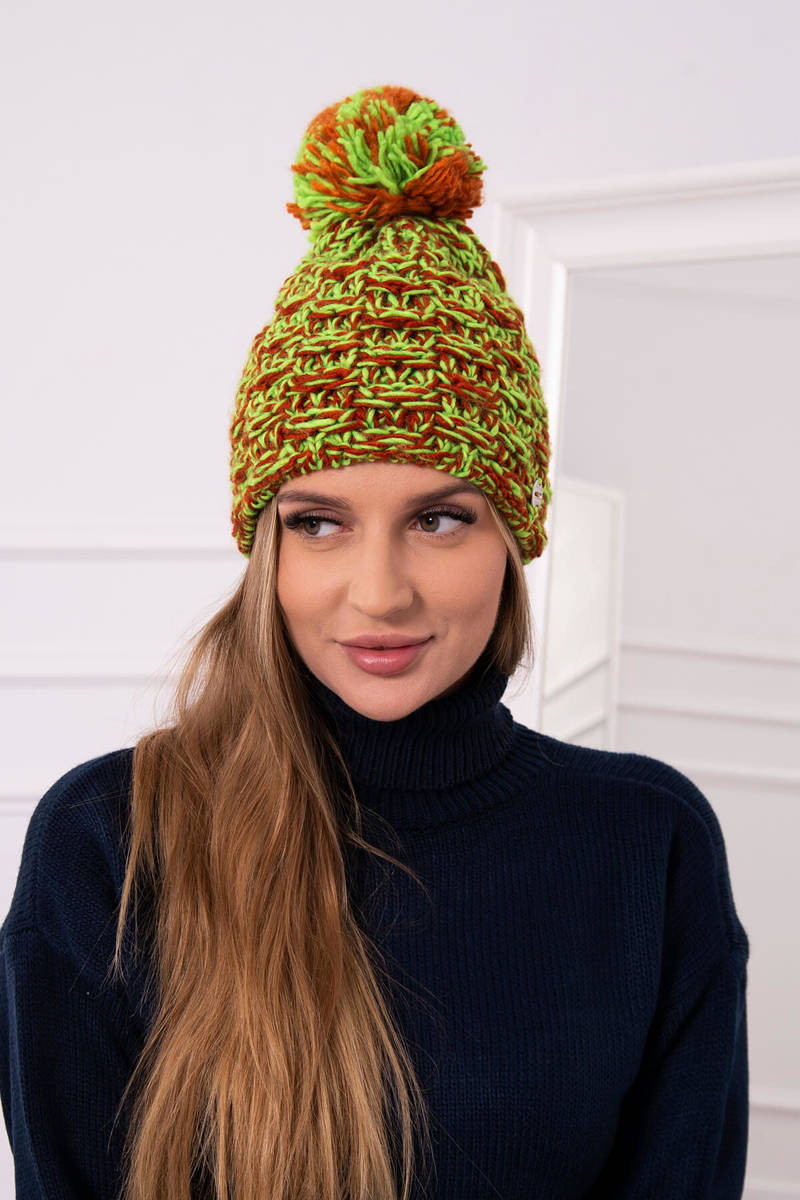 Fiona fleecová čepice K275 zelená neon+červená UNI