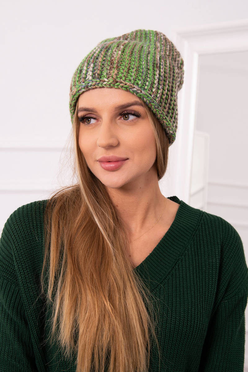 Fleecová čepice Zoja K306 zelená+béžová UNI