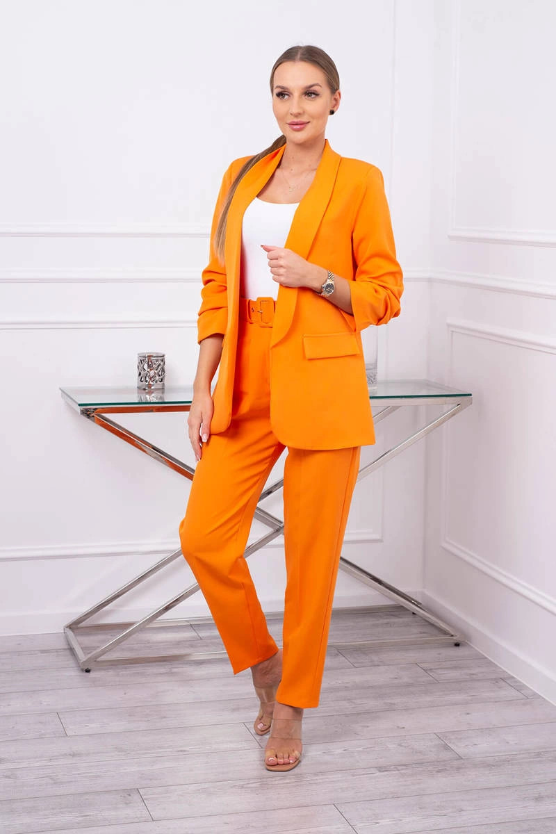 Elegantní blejzrová souprava s kalhotami oranžová UNI