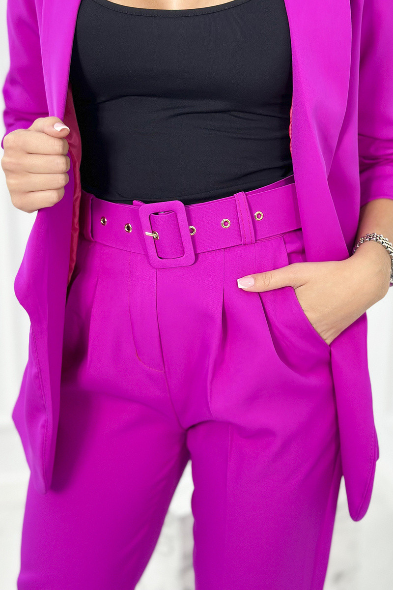 Elegantní souprava saka a kalhot fialové barvy UNI