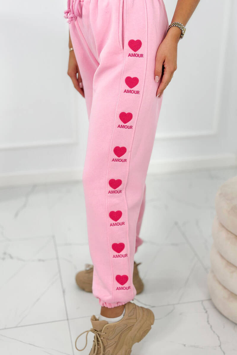 Bavlněné kalhoty Amour růžový UNI