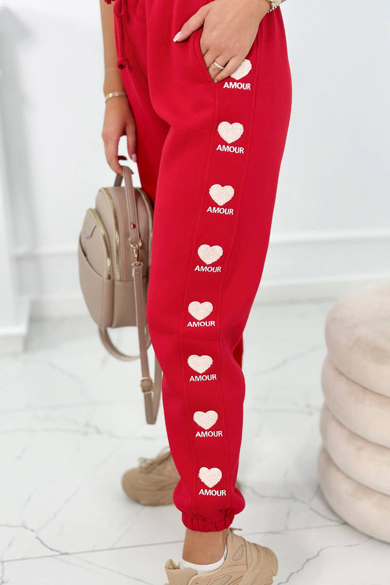 Bavlněné kalhoty Amour Červený UNI