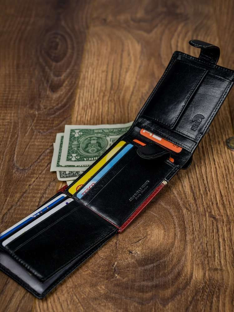 Pánské peněženky 323L RBA D BLACK RED černá jedna velikost