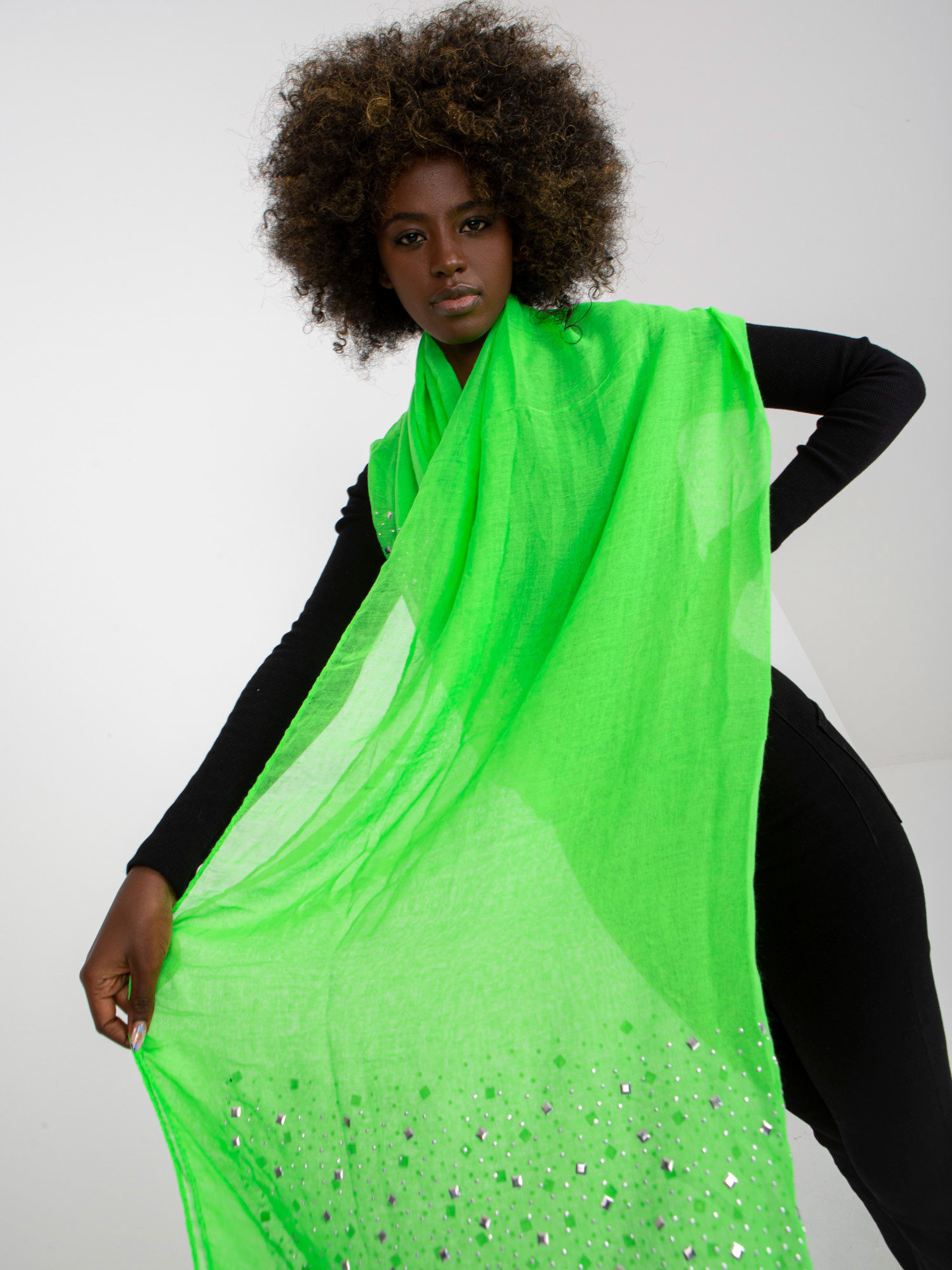 Dámský šátek AT CH LA12813 fluo green jedna velikost