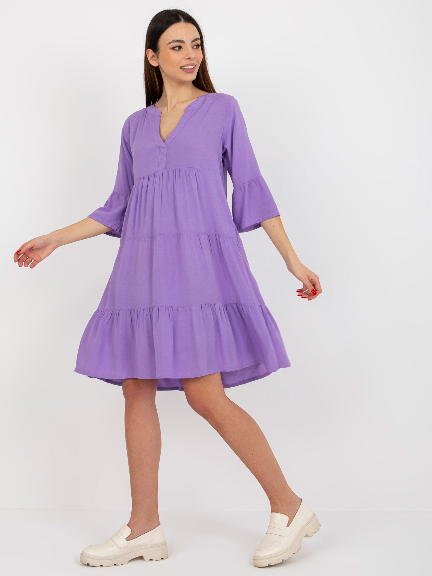 Dámské šaty D73761M30214B fialové - FPrice XL