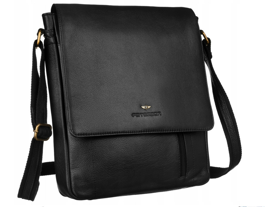 Pánské kabelky [DH] Kožená taška PTN 788 NDM BLACK jedna velikost
