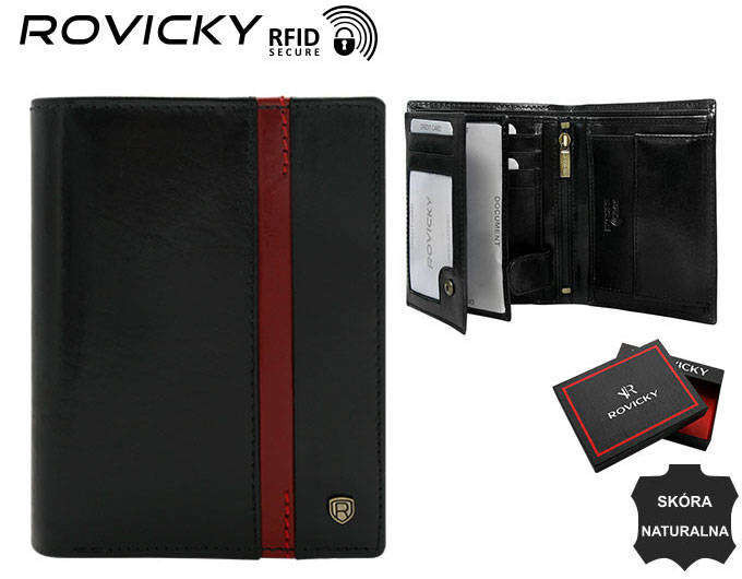 Pánské peněženky Pánská kožená peněženka N4 RVTP 2978 Blac black jedna velikost
