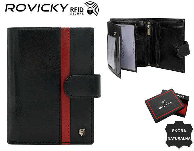 Pánské peněženky Pánská kožená peněženka N575L RVTP 3081 B černá jedna velikost