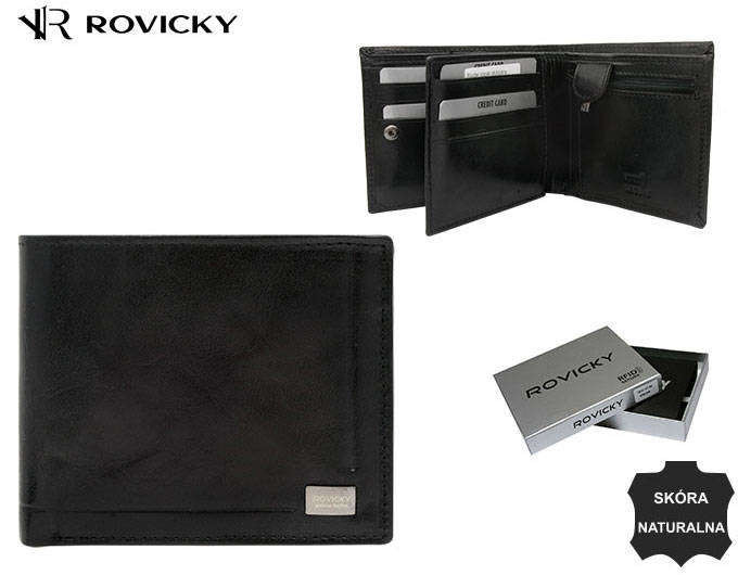 Pánské peněženky Kožená peněženka PC 107 BAR 2519 Blac black jedna velikost