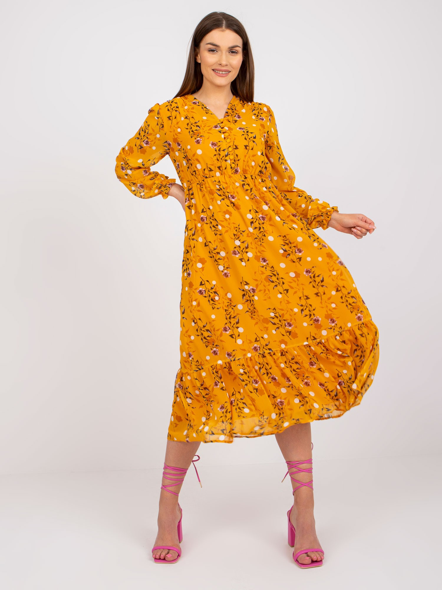 Dámské šaty-RO-SK-ELB-2309.98-tmavě žluté L