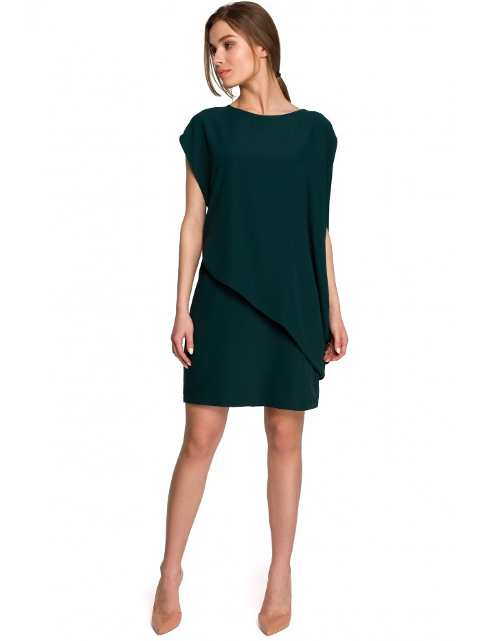 S262 Vrstvené šaty - zelené EU M