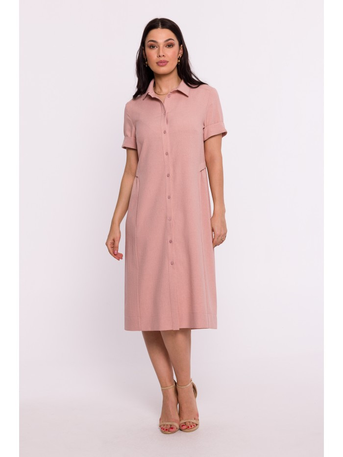 B282 Košilové šaty - růžové EU XL