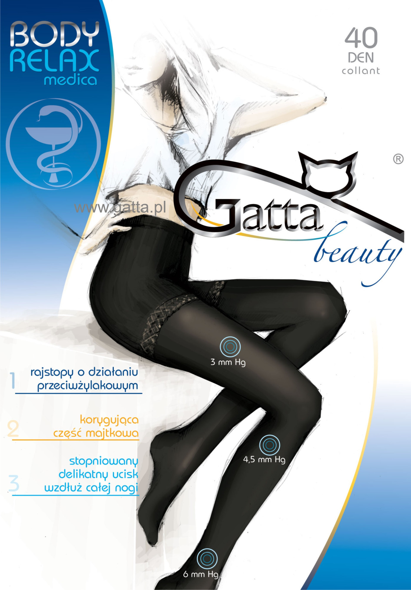 Body Relax Medica 40 Den punčocháče - Gatta Daino (epis. Středně béžová) 2